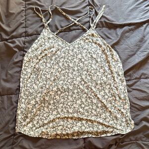 Floral Green Spaghetti Strap Top